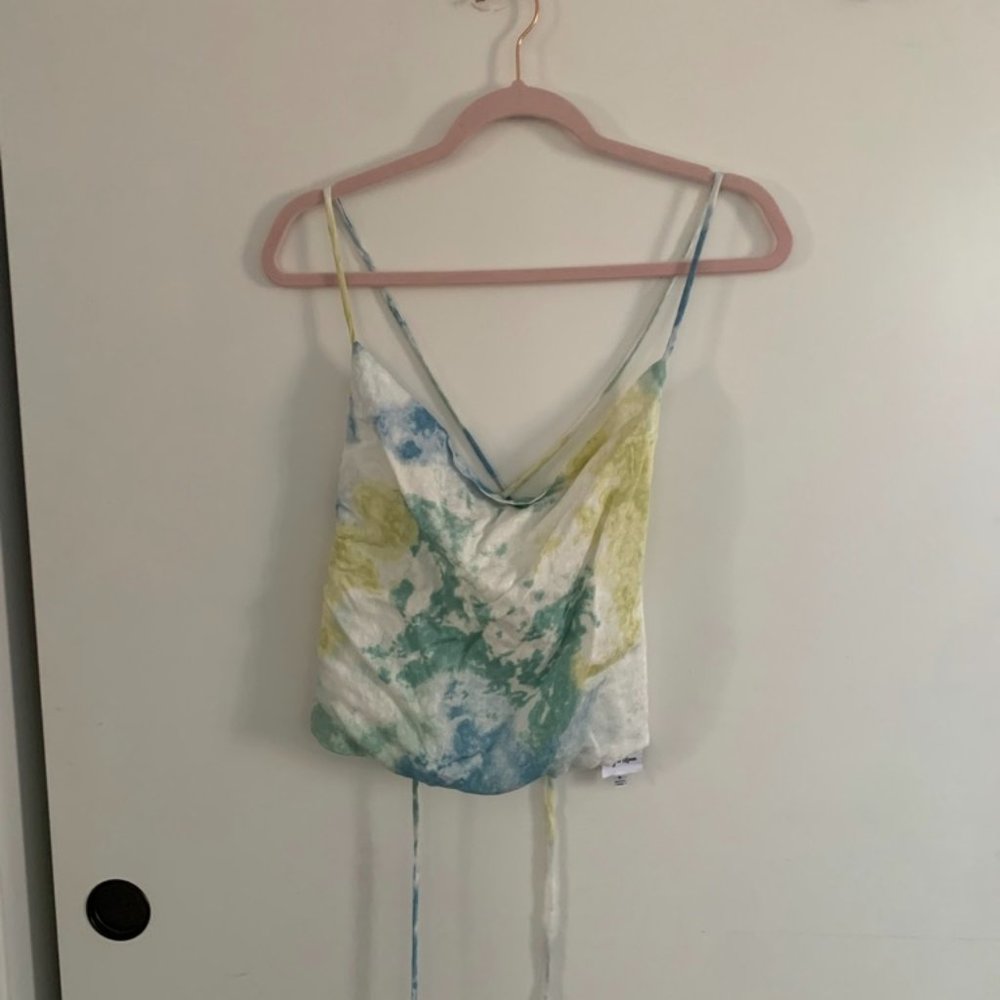 sky to moon tie dye tank green and blue